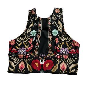 YOGA DEMOCRACY Rustica Workout Bra Top Women's Size Small Black Free Range Bra